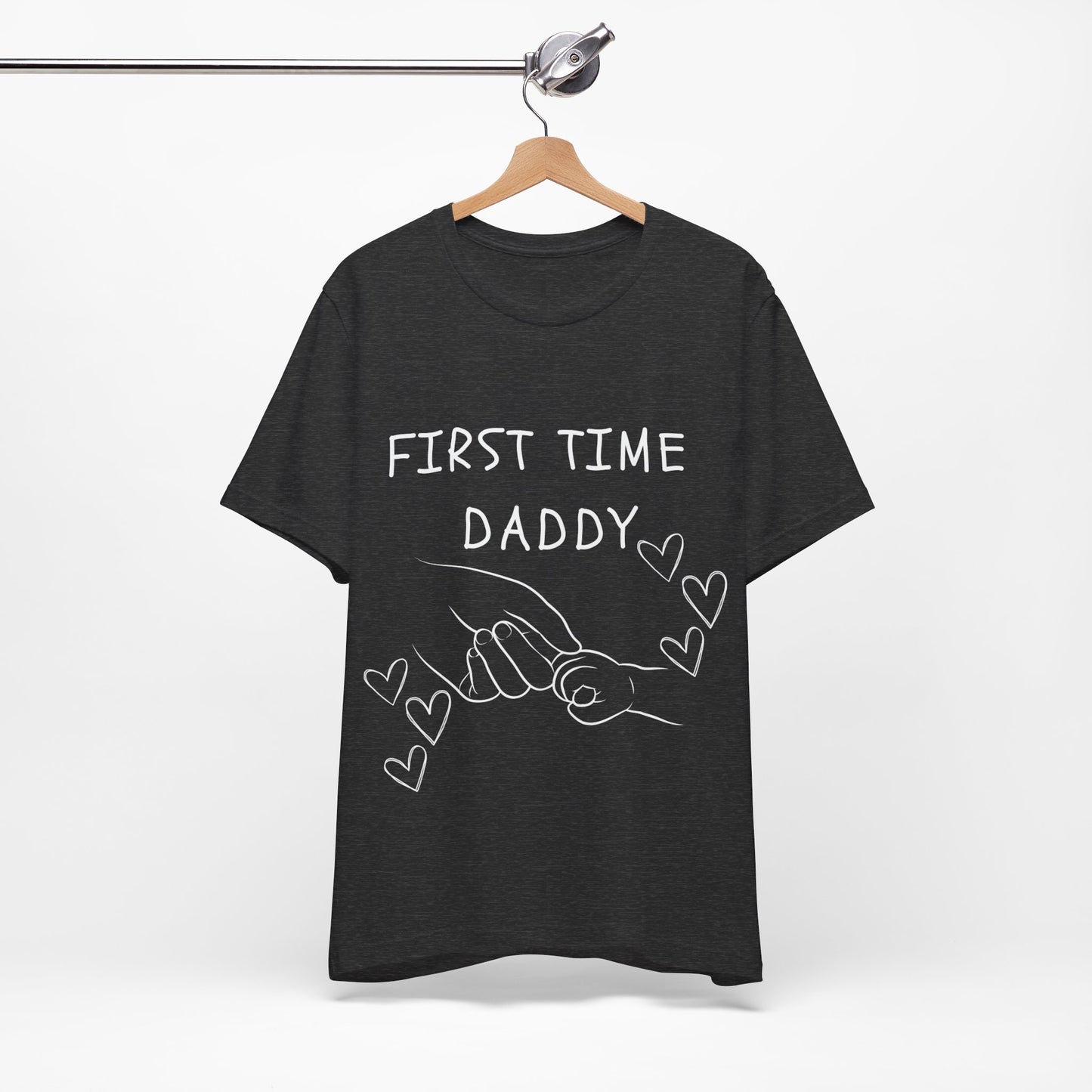 First Time Daddy Black Jersey Short Sleeve Tee