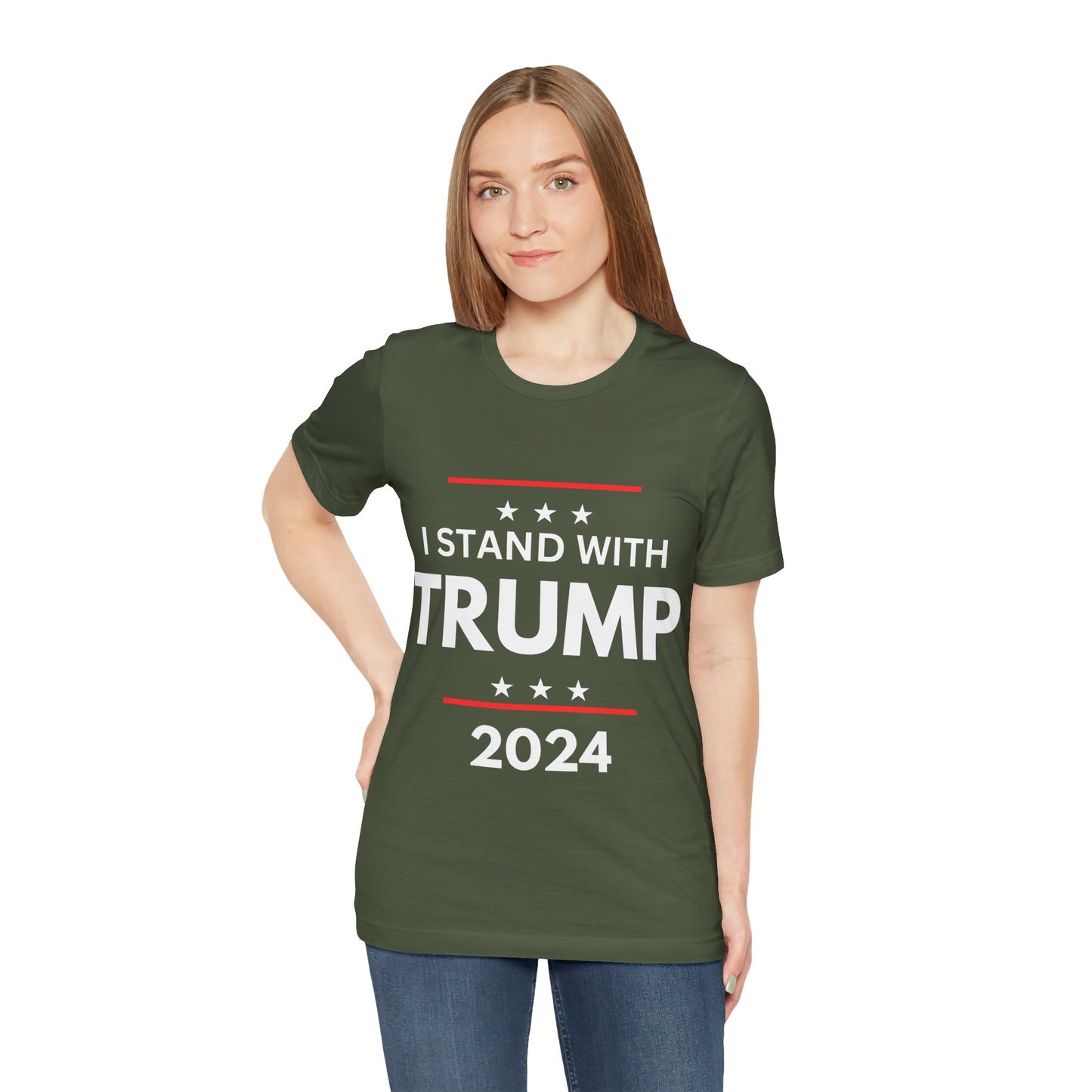 I stand with Trump Black Jersey Short Sleeve Tee