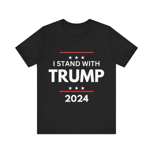 I stand with Trump Black Jersey Short Sleeve Tee