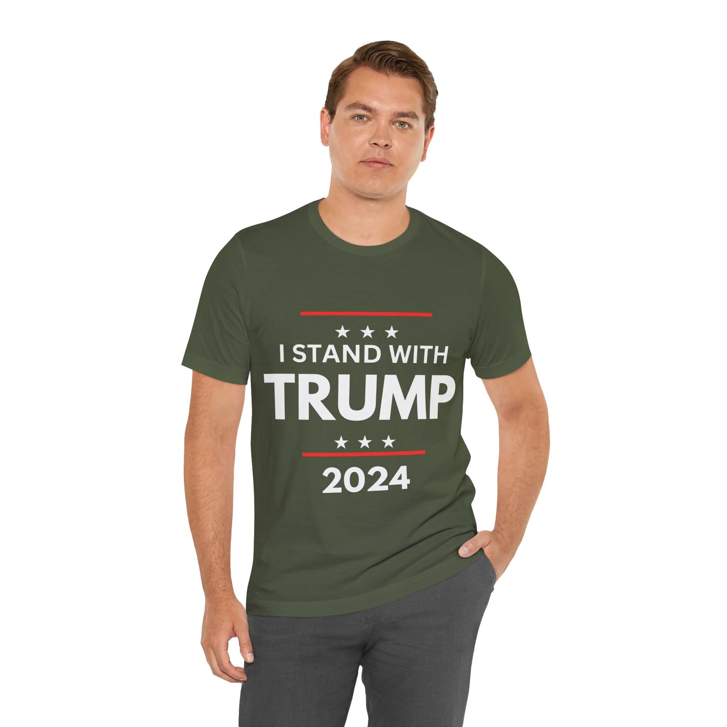 I stand with Trump Black Jersey Short Sleeve Tee