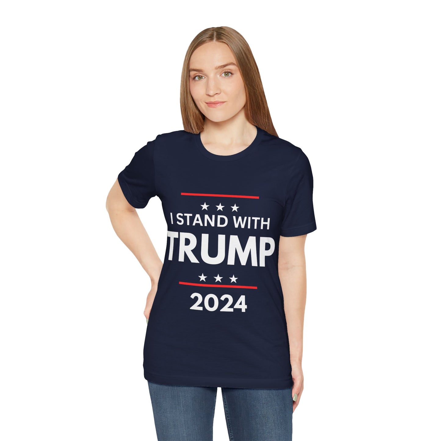 I stand with Trump Black Jersey Short Sleeve Tee