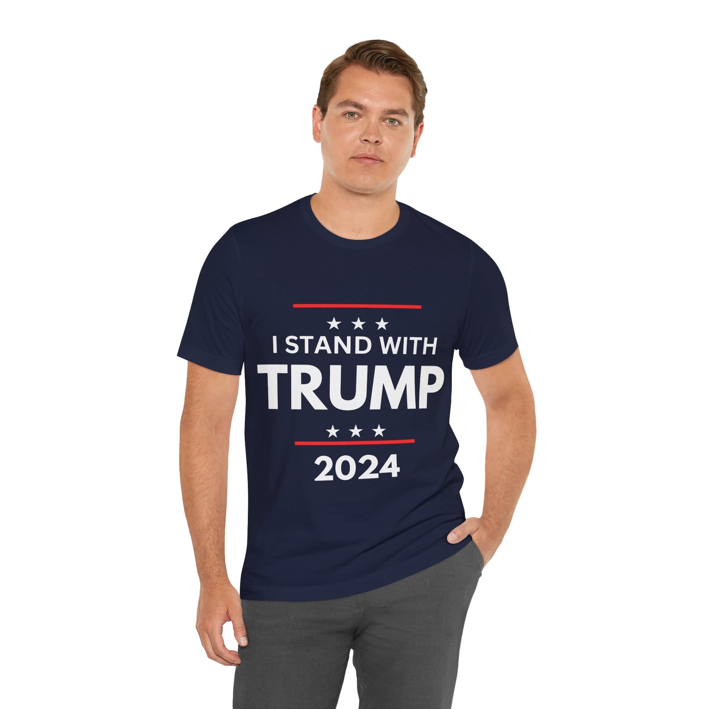 I stand with Trump Black Jersey Short Sleeve Tee