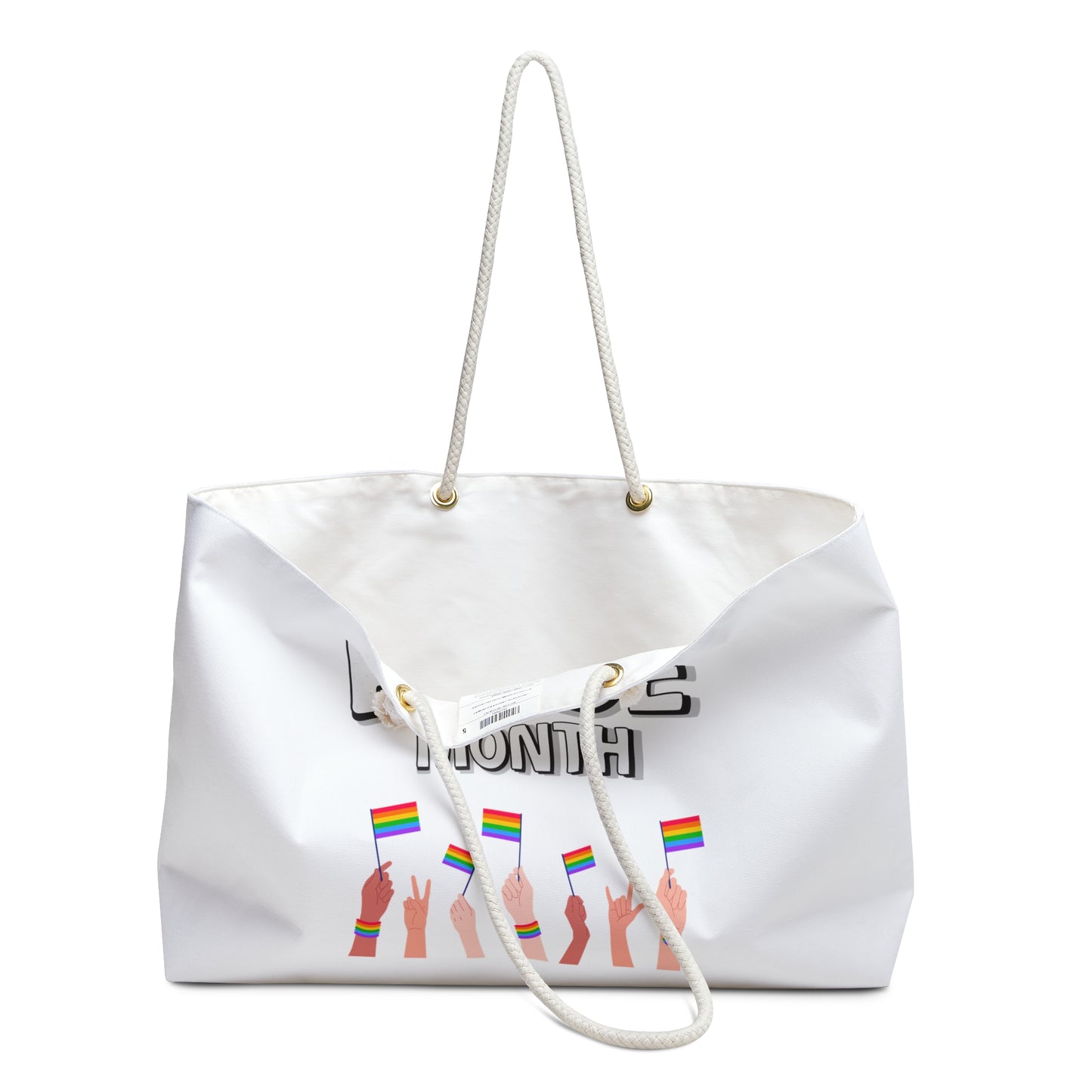 Pride White/Rainbow Weekender Bag