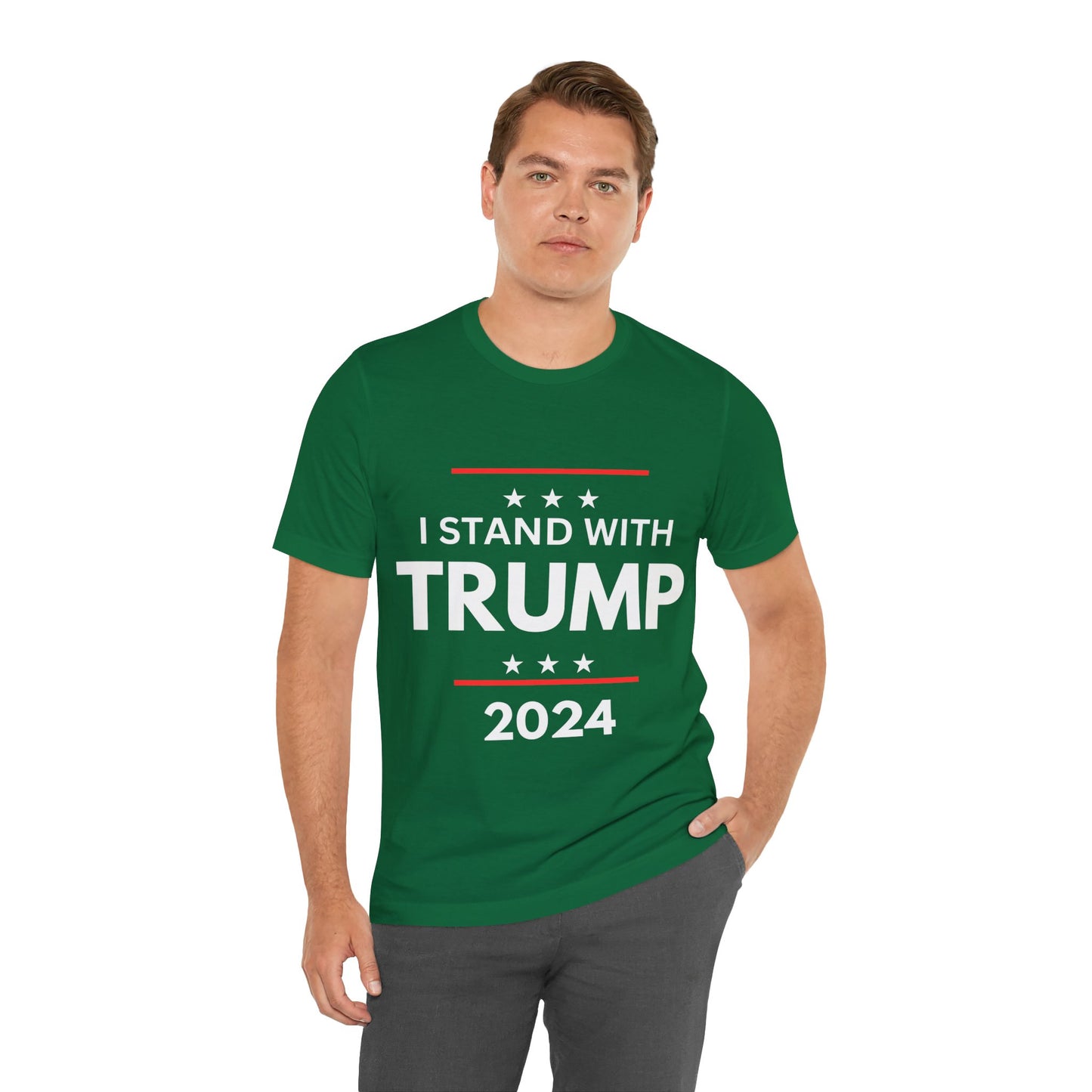 I stand with Trump Black Jersey Short Sleeve Tee