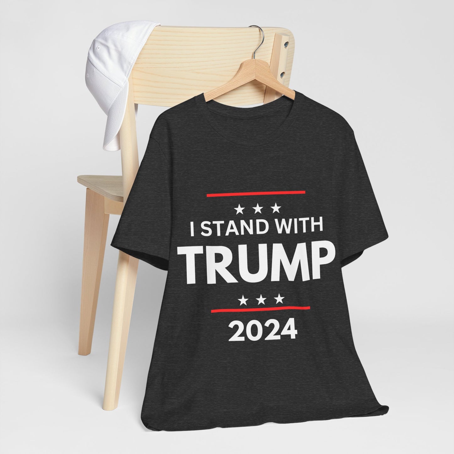 I stand with Trump Black Jersey Short Sleeve Tee