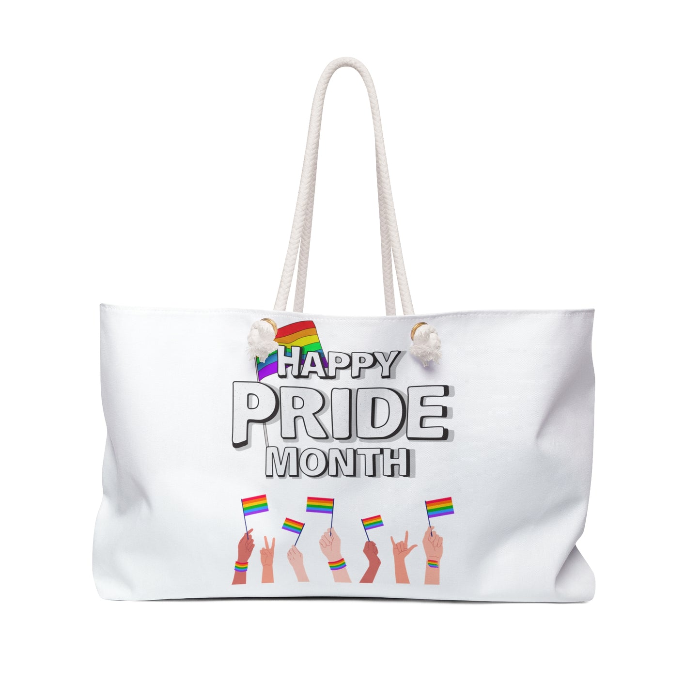 Pride White/Rainbow Weekender Bag