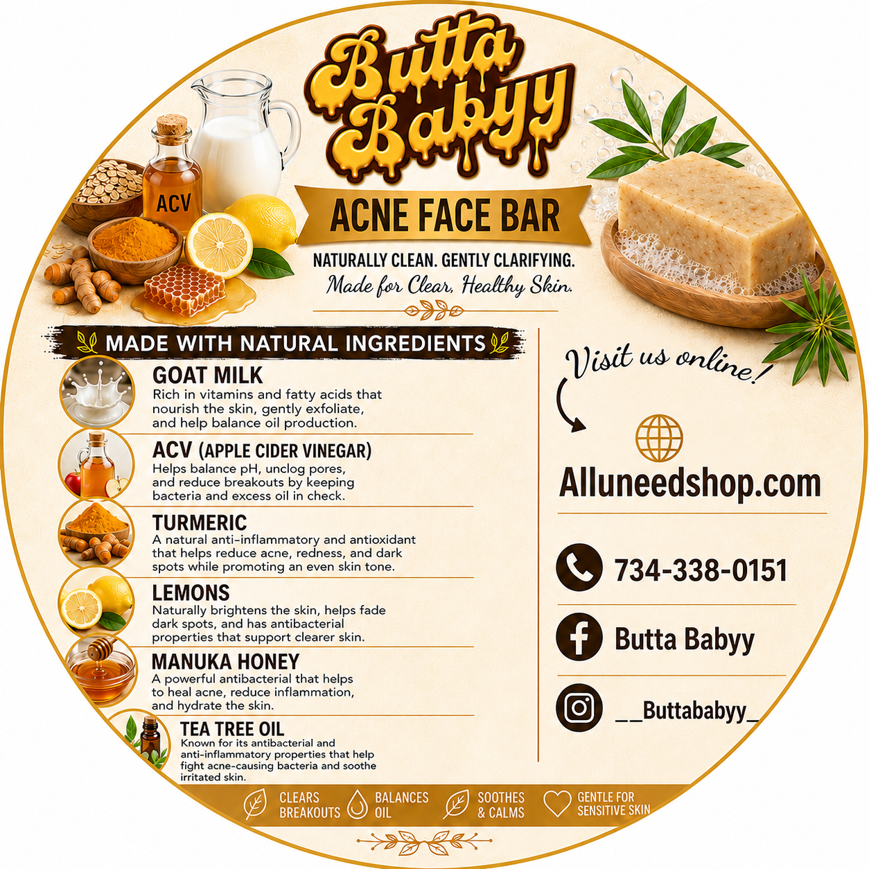 All natural soaps (Eczema & Acne Bar)